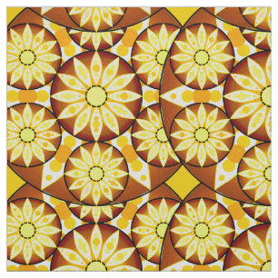 Mandala pattern, shades of brown and gold fabric