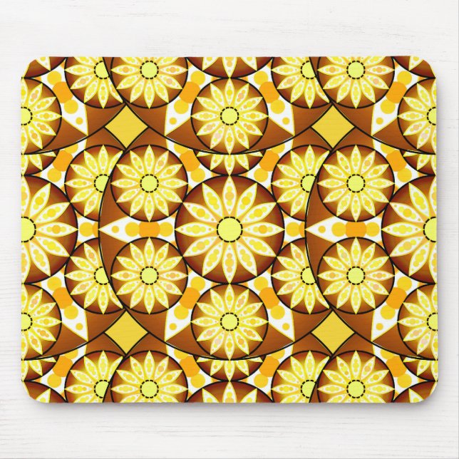 Mandala pattern, shades of brown and gold mouse pad (Front)