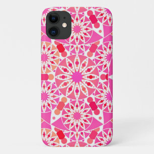 Mandala pattern, shades of pink and coral iPhone 11 case