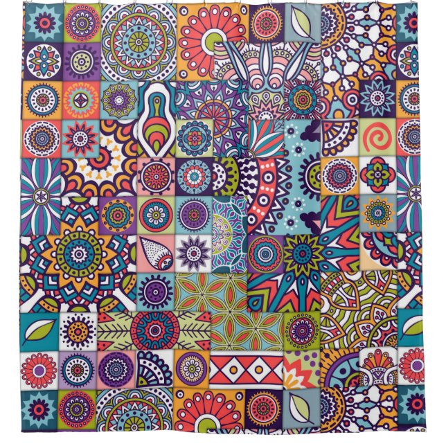 Mandala Pattern Shower Curtain (Front)