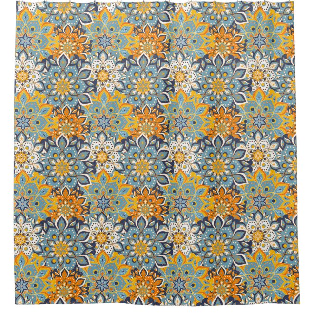 Mandala Pattern Shower Curtain (Front)