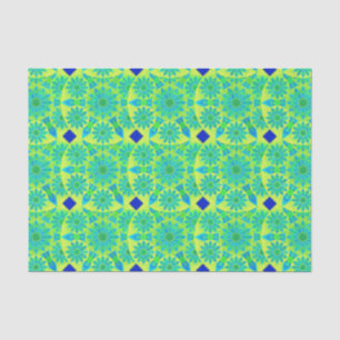 Mandala pattern, turquoise, blue, lime green tissue paper
