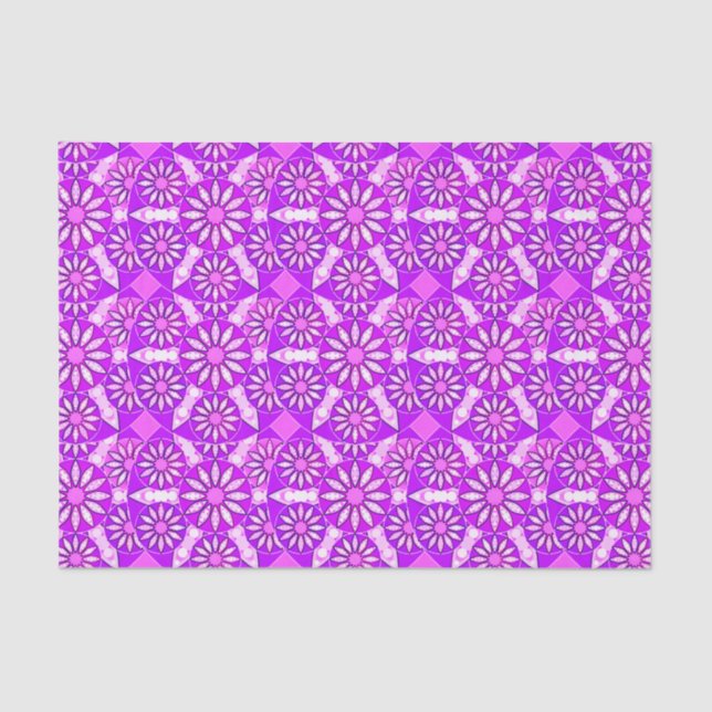 Mandala pattern, violet, orchid and pink tissue paper (Front)
