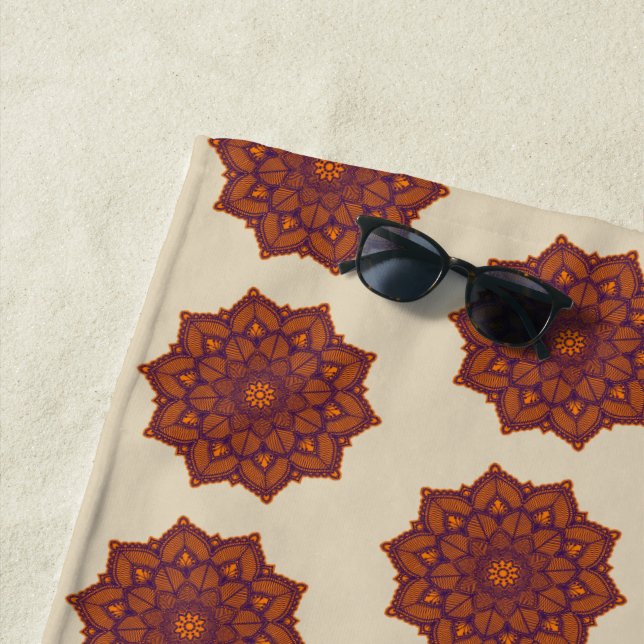 Mandala Pattern Yoga Beach Towel (In Situ)