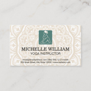 Mandala Pattern Yoga Movement Logo Business Card