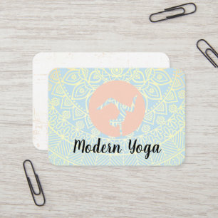 Mandala Pattern Yoga Pose Logo Business Card