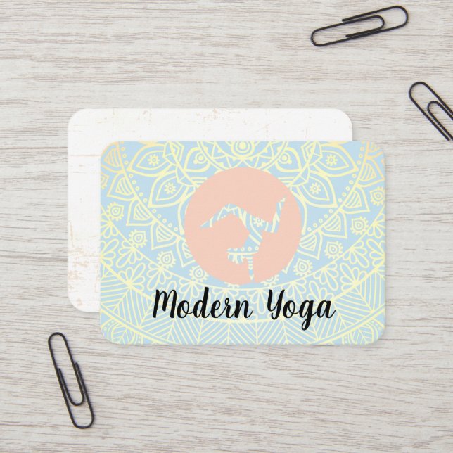 Mandala Pattern | Yoga Pose Logo Business Card (Front/Back In Situ)