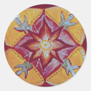 Mandala Peace Classic Round Sticker, Glossy Sticker