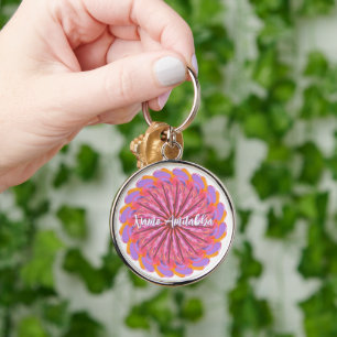 Mandala Personalizable Mantra Keychain