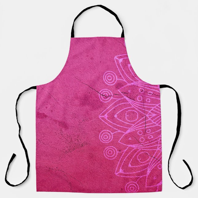 Mandala pink background decorative apron (Front)