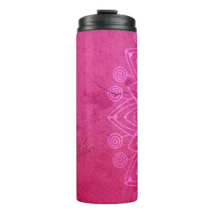 Mandala pink background decorative thermal tumbler