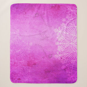 Mandala pink design meditation zen sherpa blanket