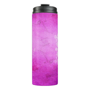 Mandala pink design meditation zen thermal tumbler
