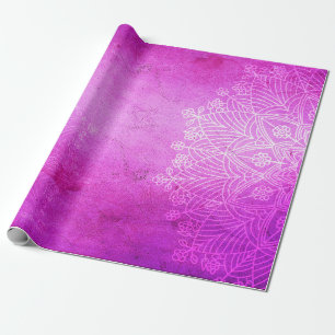 Mandala pink design meditation zen wrapping paper