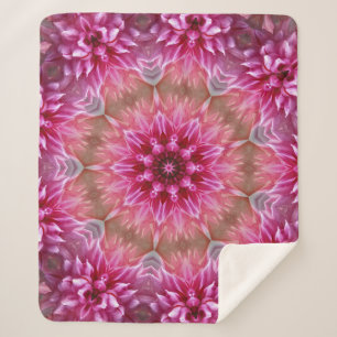 Mandala Pink Kaleidoscope Pattern Sherpa Blanket