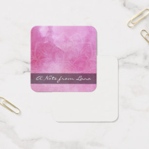 Mandala & Pink Watercolor Tiny Artsy Note