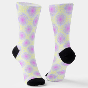 Mandala Pink Yellow Pattern Socks