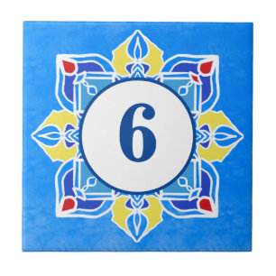 Mandala pretty House Number that can be customised Ceramic Tile