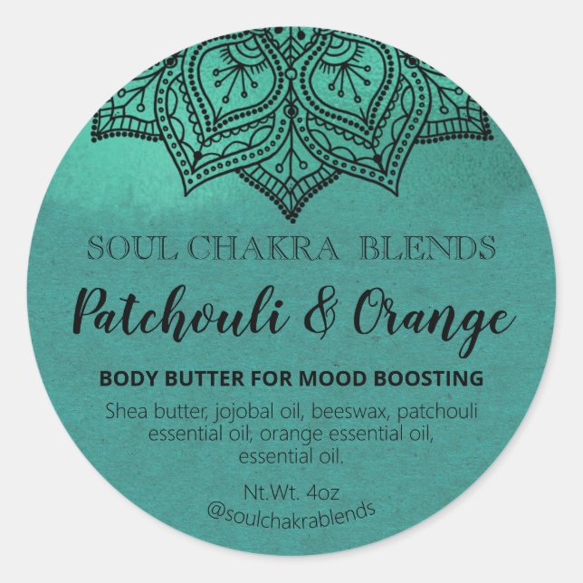 Mandala Product Packaging Mood Blend Labels (Front)