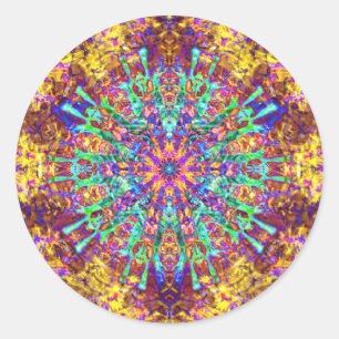 Mandala Psychedelic Trippy Hippie Colour Splash Classic Round Sticker