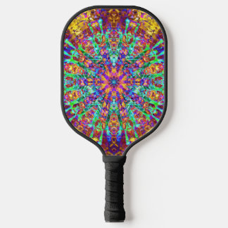 Mandala Psychedelic Trippy Hippie Colour Splash Pickleball Paddle