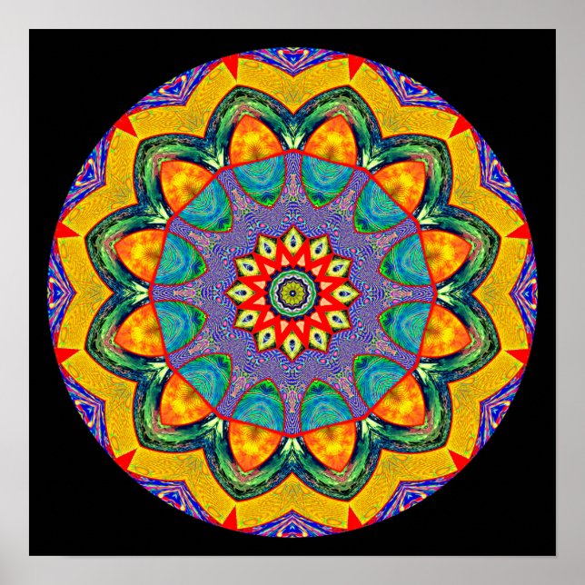 "Mandala Quilt" Crystal Mandala Poster (Front)