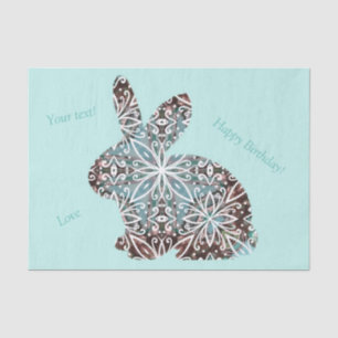 Mandala Rabbit Chocolate and Blues Tissue Paper