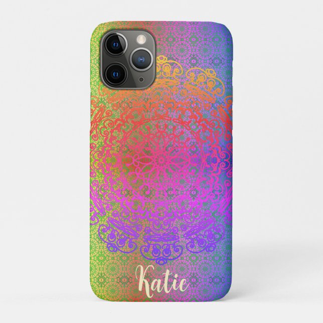 Mandala Rainbow Colours Case-Mate iPhone Case (Back)
