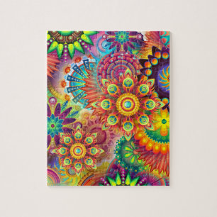 mandala rainbow colours jigsaw puzzle