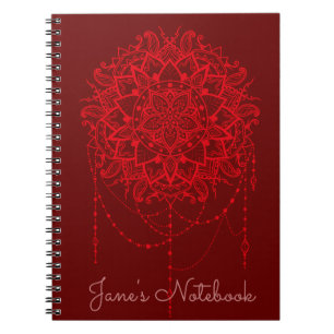 Mandala red maroon Indian Notebook
