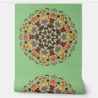 Mandala Red Yellow Orange Brown Green