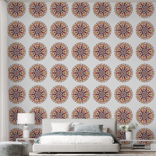 Mandala Red Yellow Orange Brown  Wallpaper