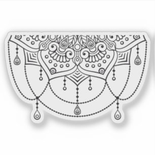 Mandala Retro hand drawn  black & white tattoo