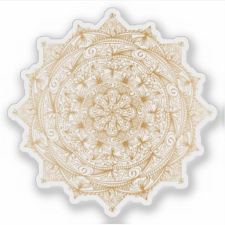 Mandala Retro hand drawn gold tattoo