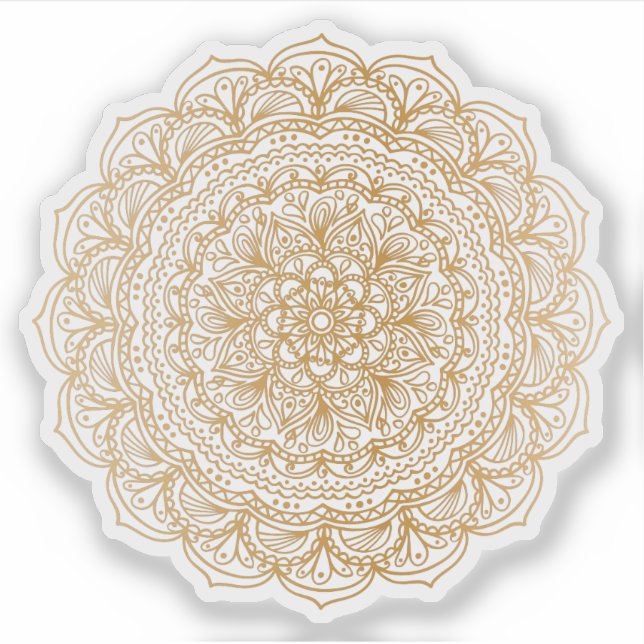 Mandala Retro hand drawn gold tattoo (Front)