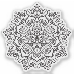 Mandala Retro hand drawn organic black and white