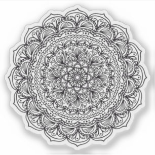 Mandala Retro hand drawn organic black and white
