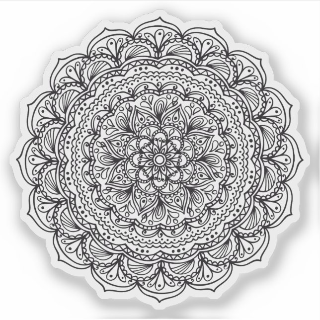 Mandala Retro hand drawn organic black and white (Front)