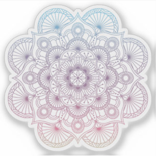 Mandala Retro hand drawn purple blue tattoo