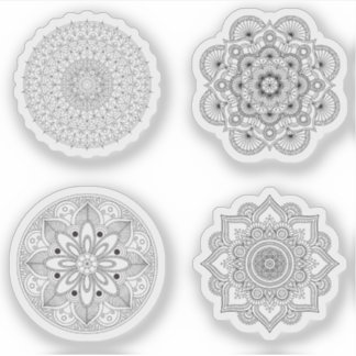 Mandala Retro hand henna tattoo set 4x