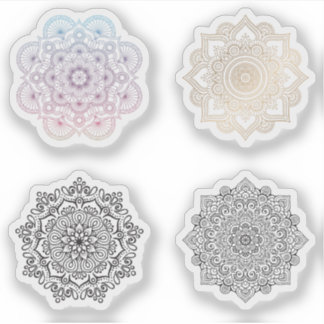 Mandala Retro hand henna tattoo set 4x