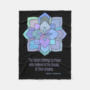 Mandala Roosevelt Beauty Quote Fleece Blanket