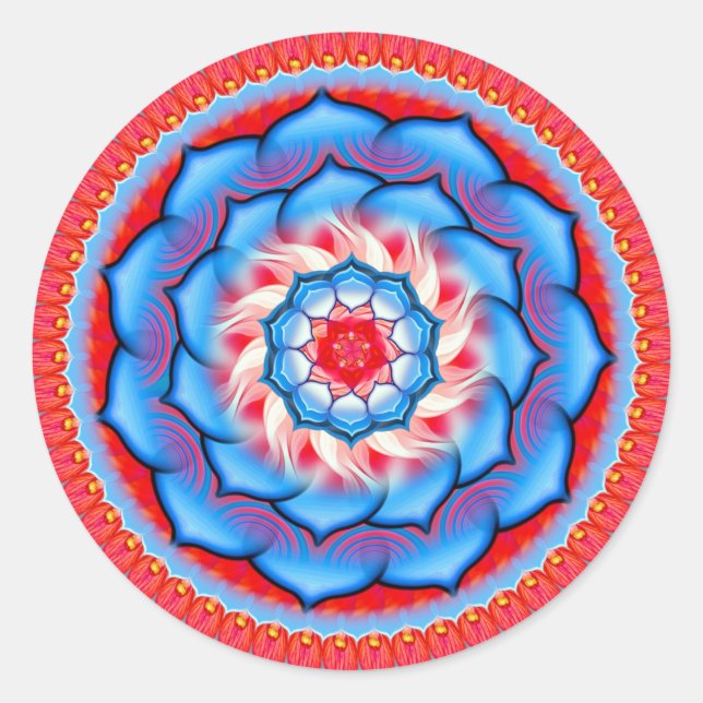 Mandala Rosette Classic Round Sticker (Front)