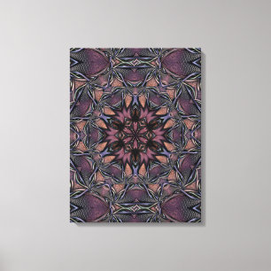 Mandala Rosette Floral Twine Retro Boho Canvas Print