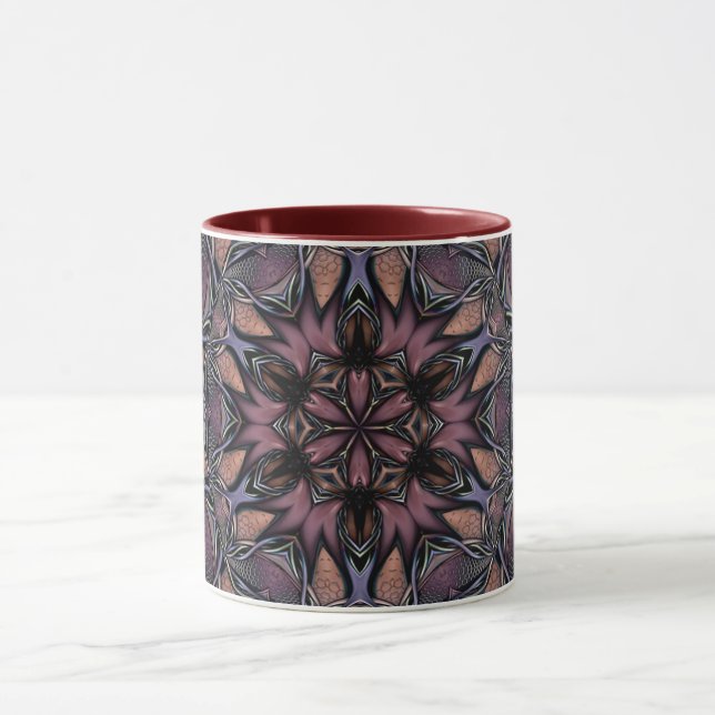 Mandala Rosette Floral Twine Retro Boho Mug (Center)