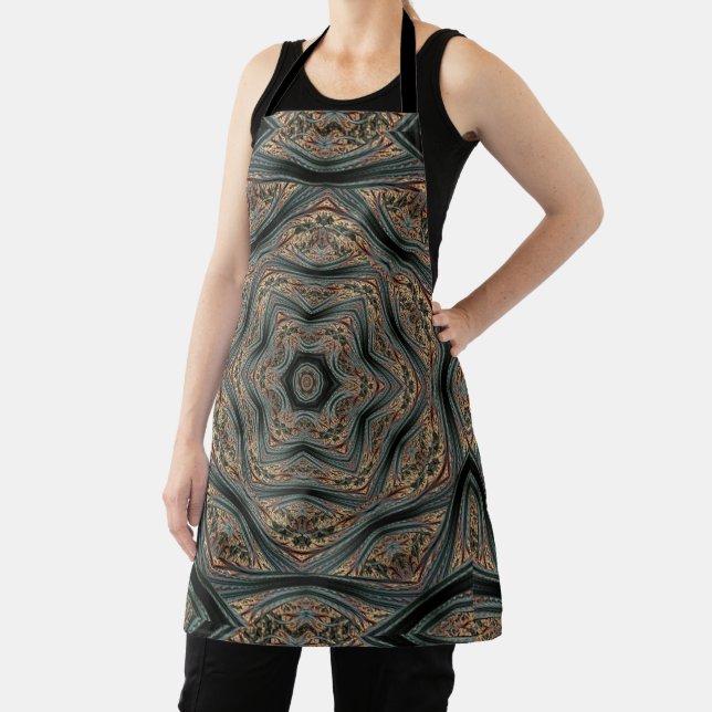 Mandala Rosette Retro Hippie Boho Chic Bohemian Apron (Insitu)