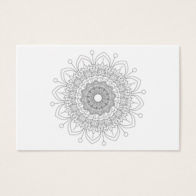 Mandala. Round black and white oriental pattern. (Front)