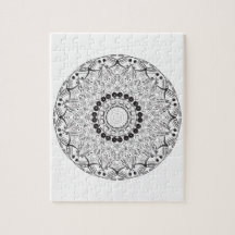 Mandala. Round black and white oriental pattern