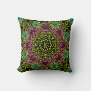 Mandala round kaleidoscope ornamental decoration c cushion
