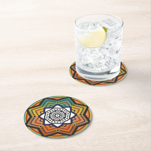 Mandala Round Paper Coaster (Insitu)